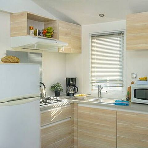 Stacaravan 6 personen - Comfort | 2 slaapkamers | 4/6 bedden | Klein terras | 1 badkamer | Airconditioning