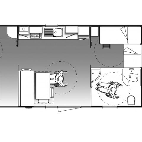 MOBILHOME 6 personnes - CONFORT adapté pour personne à mobilité réduite - 2 chambres avec climatisation + TV