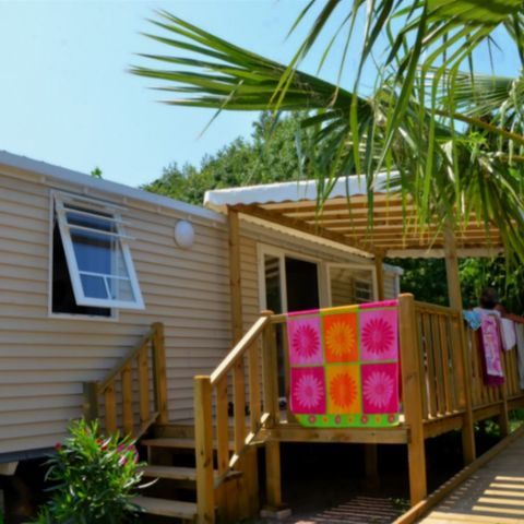 Mobile home 6 persons - COMFORT adapted for people with reduced mobility - 2 bedrooms with air conditioning + TV