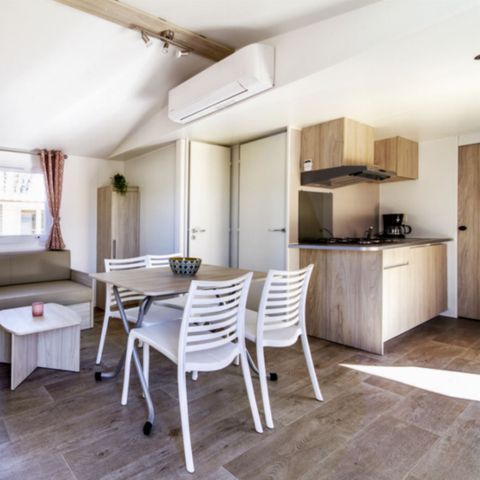 Stacaravan 5 personen - COMFORT - 2 slaapkamers met airconditioning + TV