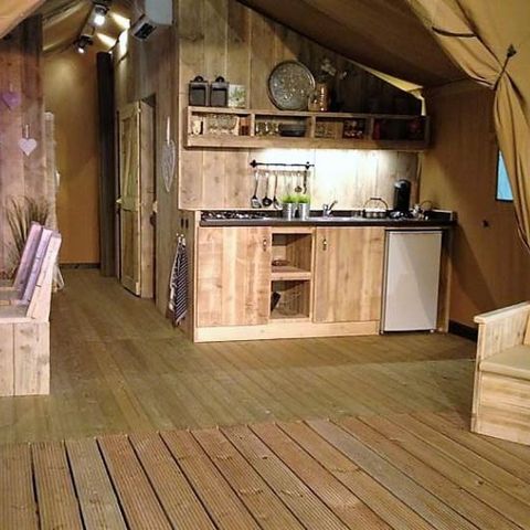 Canvas and wooden tent 4 persons - SAFARI - 2 bedrooms