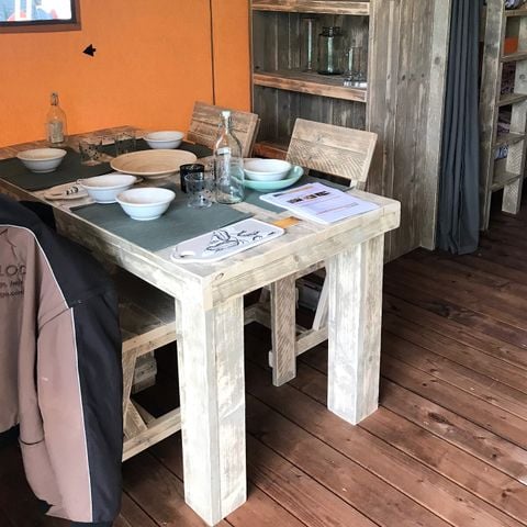 TENTE TOILE ET BOIS 4 personnes - SAFARI - 2 chambres