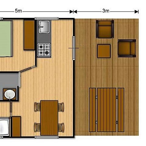 Canvas and wooden tent 4 persons - SAFARI - 2 bedrooms