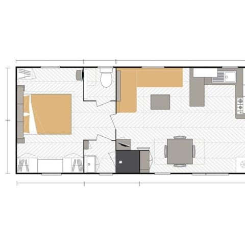 Stacaravan 6 personen - 2 kamers (met airco + tv) met aankomst op zaterdag