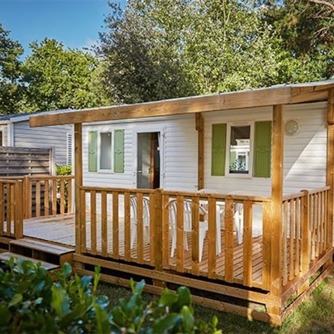 Mobilheim 2 Personen - Homair Mobilheim in Le Roussillonnais Comfort | 1 Zi. | 2 Pers. | Erhöhte Terrasse