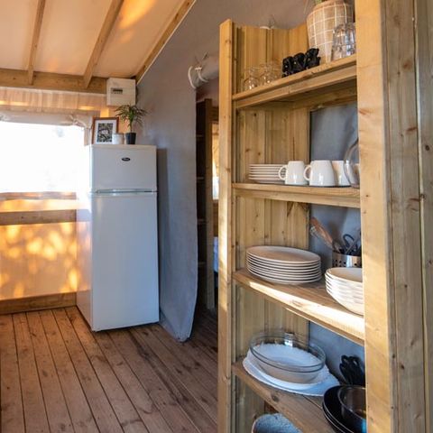 Tente en toile et en bois 5 personnes - Lodge Kamari CLASSIC Climatisé