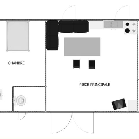 MOBILE HOME 4 people - 2-bedroom staircase