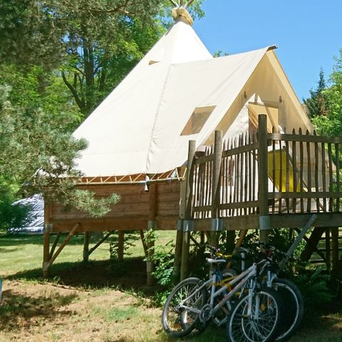Uniek 4 personen - TIPI LODGE 18 m² zonder sanitair