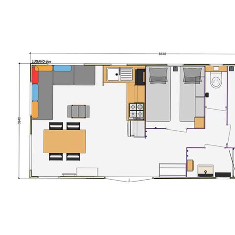 Stacaravan 6 personen - PRESTIGE " Les Alpilles " (4 Volwassenen Maxi+2 Kinderen -18 jaar)