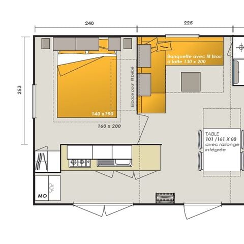 Mobilhome 6 personnes - Premium Dune - 3chambres - Climatisé - Télévision