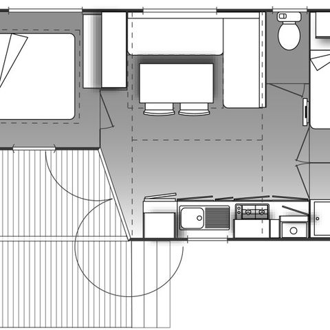 MOBILE HOME 4 people - MH Confort Mistral sleeps 4 - 2 bedrooms, air conditioning and television