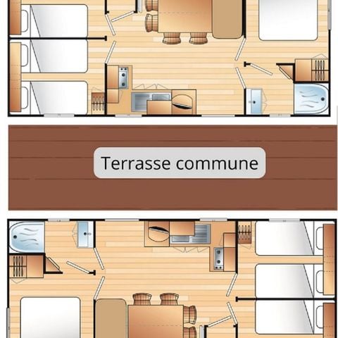 CASA MOBILE 12 persone - Confort GRAND Mistral da 12 posti letto - 6 camere, aria condizionata, televisione