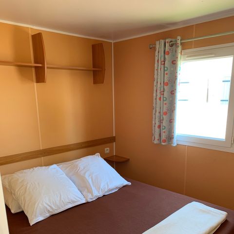 Mobilheim 6 Personen - 30m² + Halbüberdachte Holzterrasse 12m² 4/6 Pers.