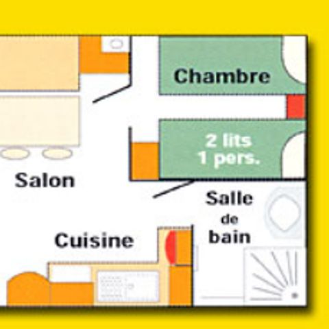 MOBILHOME 6 personas - COLORADO 2 habitaciones - TV
