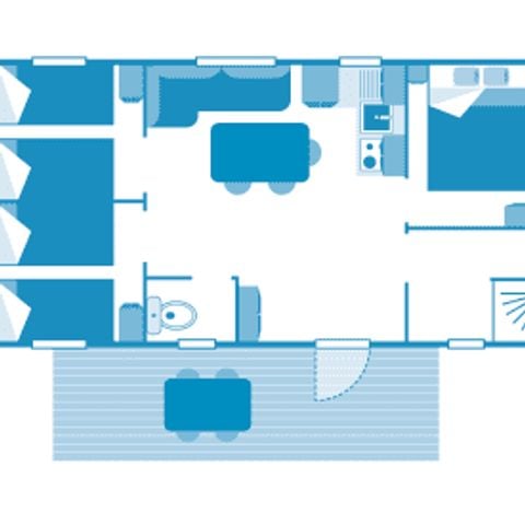 Stacaravan 6 personen - Cottage 6p 3ch ** (in het Frans)
