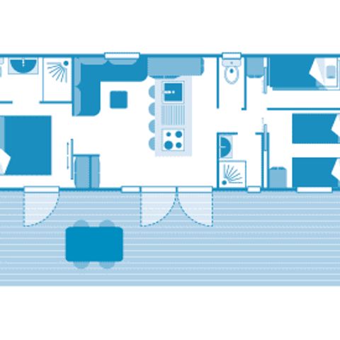 Mobile home 6 persons - Cottage 6p 3ch Premium
