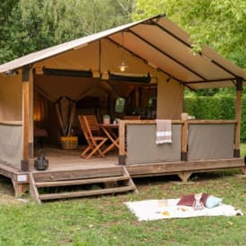 Tente en toile et en bois 5 personnes - Milandes 5p 2ch **