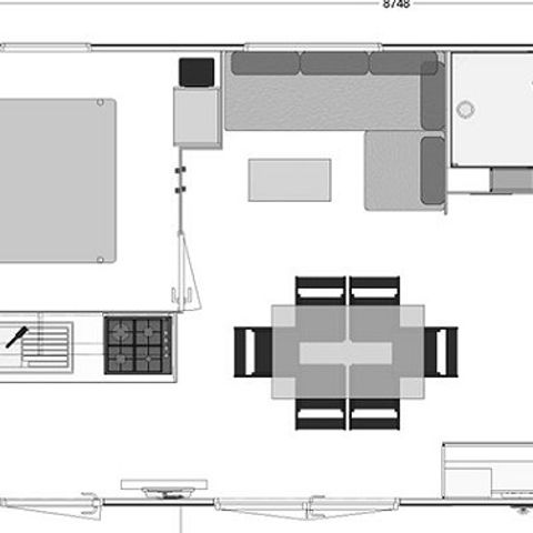 MOBILHOME 6 personas - 6 plazas - 3 dormitorios (aire acondicionado, TV, BT)
