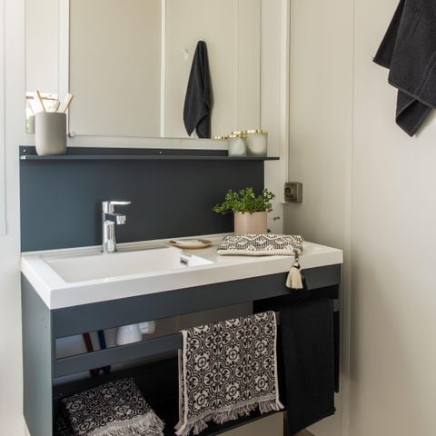 Mobilheim 4 Personen - Cottage Du Lac PREMIUM++ 2 Zimmer - PLAN D'EAU ANSICHT 5 Pers.