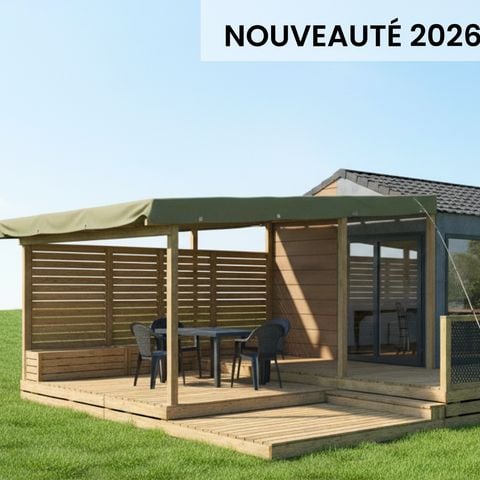 BUNGALOW 4 personnes - Cottage PREMIUM 2 chambres PECHEUR - Vue plan d'eau