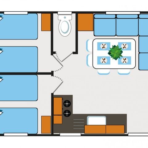 MOBILHOME 8 personnes - CLIM - TV