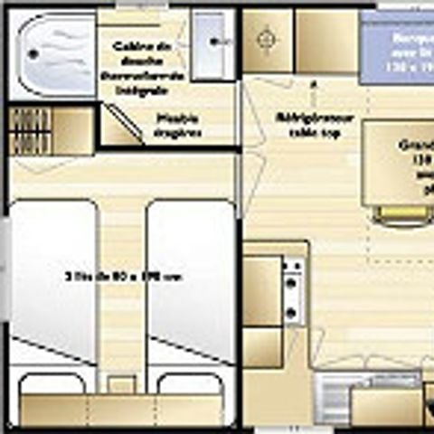 BUNGALOW 6 personnes - IRM 2 chambres