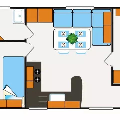 MOBILHOME 6 personas - Casa móvil de 3 habitaciones para 4/6 personas