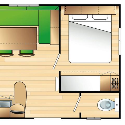 Mobilheim 6 Personen - 4/6 Plätze 2 Schlafzimmer (Clim TV)