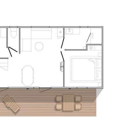 Mobilheim 6 personen - 32m² - 2 Schlafzimmer - Klimaanlage + TV