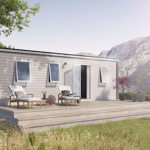 Stacaravan 6 personen - Privilège 28m² - 3 kamers - Airconditioning + TV + Afwasmachine