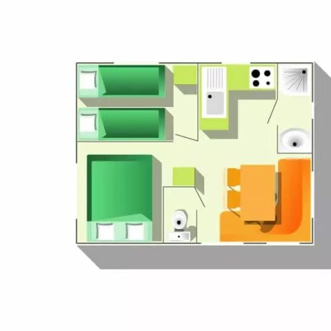 Stacaravan 4 personen - STANDARD PLUS 3 Kamers 4 Personen Airconditioning