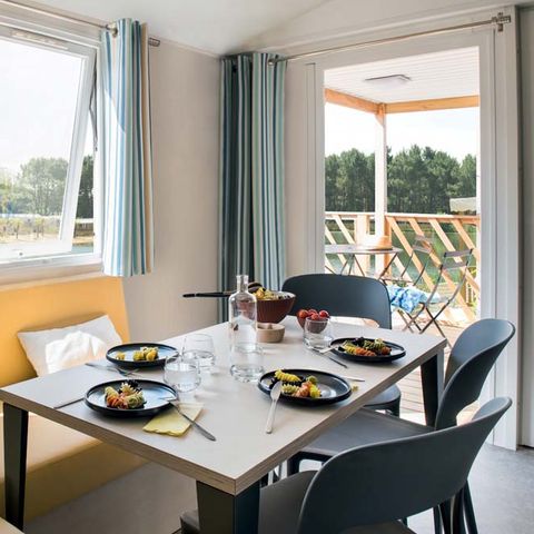 Stacaravan 6 personen - Comfort cottage - Geïntegreerd overdekt terras