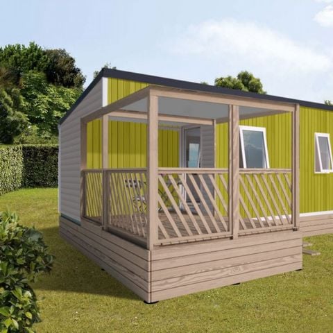 Stacaravan 6 personen - Comfort cottage - Geïntegreerd overdekt terras