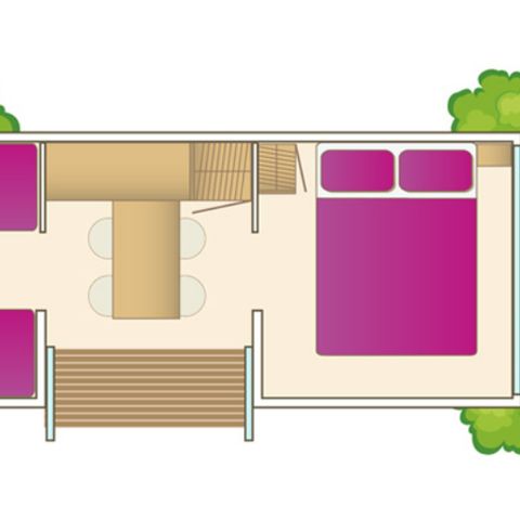 BUNGALOW TOILÉ 4 personnes - Tente coco sweet (sans sanitaires)