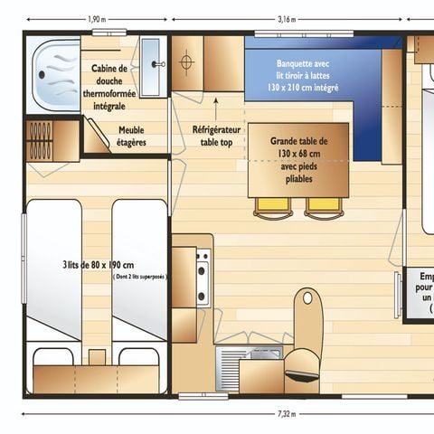 Stacaravan 4 personen - Cottage Comfort Standaard Eco