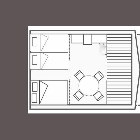 Bungalow toilé 4 personnes - Amazone Standard 20m² / - 2 chambres - Terrasse - Sans sanitaires privatifs