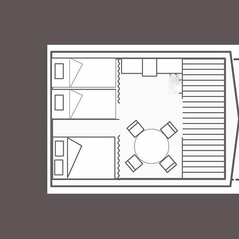 Glamping tent 4 persons - Bungalow Amazone Standard 20m² / 2 bedrooms - terrace (no private bathroom)