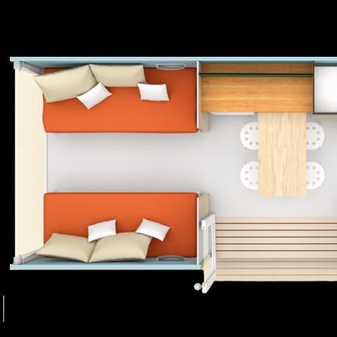 Safarizelt 4 personen - Coco Sweet 16m² / - 2 Zimmer - Terrasse - Ohne private Sanitäranlagen