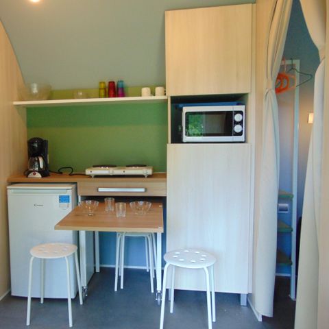 Tente en toile et en bois 4 personnes - Coco Sweet 16m² / 2 chambres - terrasse (sans sanitaires privatifs)