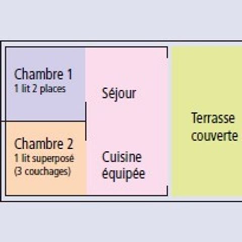 Tente en toile et en bois 5 personnes - Freeflower Standard 37m² / 2 chambres - terrasse (sans sanitaires privatifs)