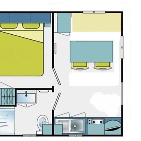 STACARAVAN 2 personen - Standaard stacaravan 16 m² / 1 slaapkamer - terras