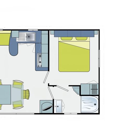 STACARAVAN 6 personen - Stacaravan Standard 32 m² / 3 slaapkamers - terras