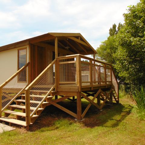 UNIEKE ACCOMMODATIE 4 personen - Sweet Flower Premium op palen 43m² / 2 kamers - terras