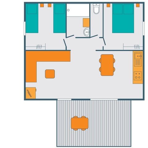 Chalet 6 personnes - BOIS - CONFORT 4-6 Personnes 35m2 - 2 chambres