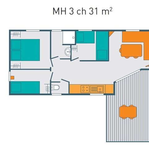 MOBILE HOME 6 people - MOBIL-HOME CONFORT 6 People 31M2 3 Bedrooms