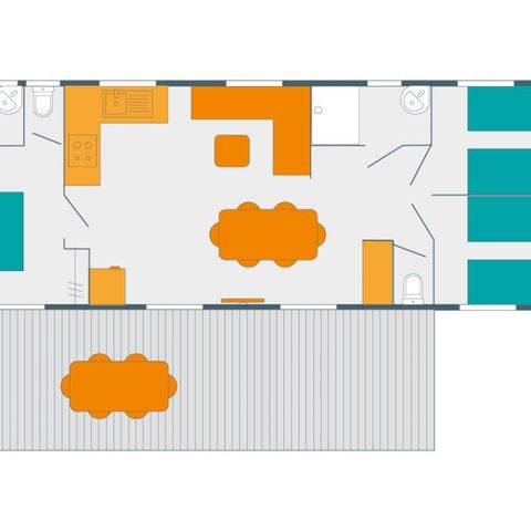 Mobilheim 6 Personen - PREMIUM KLIMAANLAGE 6/8 Pers 40m²