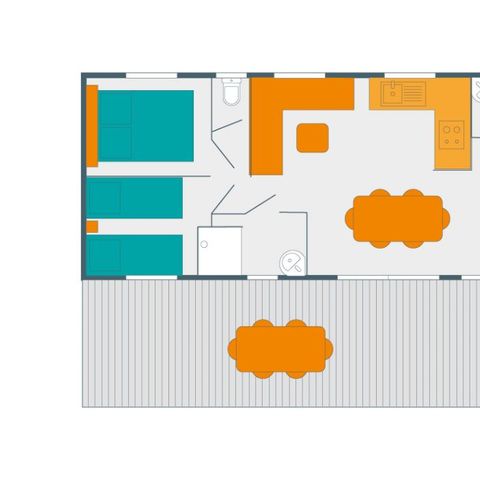 MOBILE HOME 10 people - PREMIUM CLIMATIZATION 8/10 pers 40m² 40m² 40m² PREMIUM