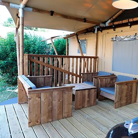 CANVAS AND WOOD TENT 6 people - Safari Lodge Tent | 3 Ch. | 6 Pers. | 1 SDB | Clim.