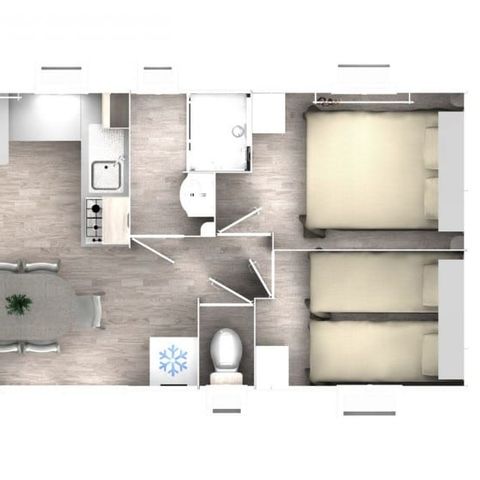 CASA MOBILE 8 persone - Mobil home Eva 40 - 4 camere da letto, 1 bagno - 40 m² + terrazza semicoperta