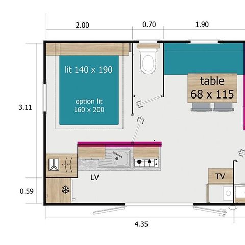 Mobile home 4 persons - Lodge 64